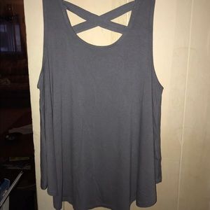 Grey Criss Cross Back Tank